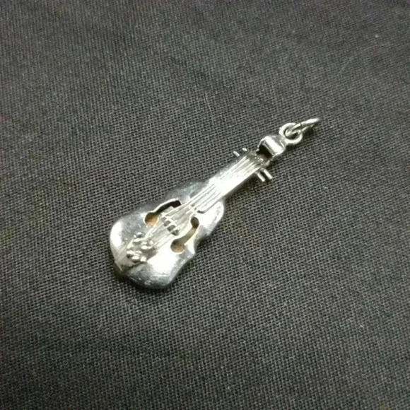 JMS 3D Sterling Violin Cello Charm Pendant - Picture 1 of 4